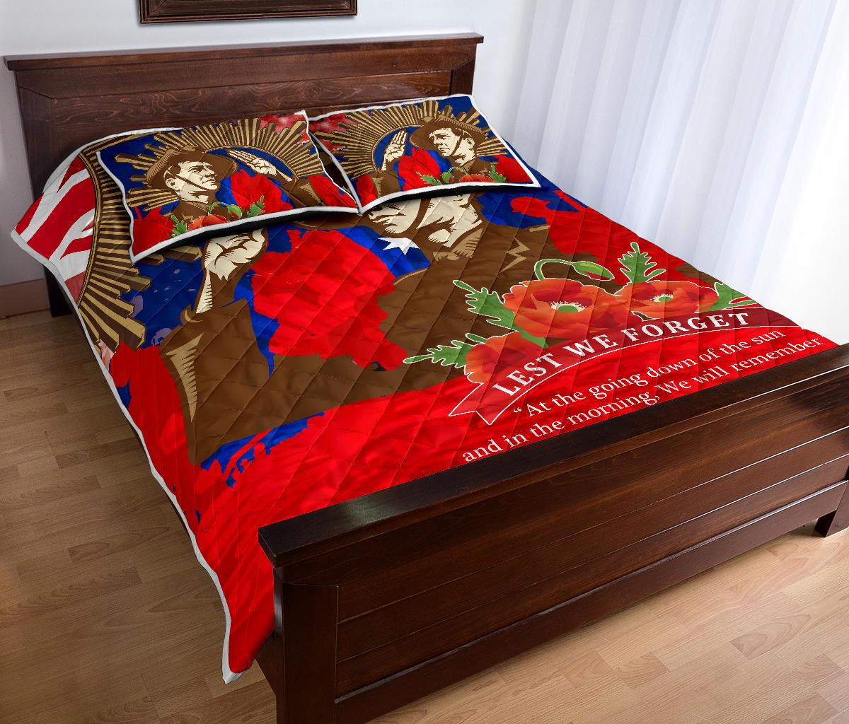 Quilt Bed Set - AANZAC Australia Remember Them - Vibe Hoodie Shop