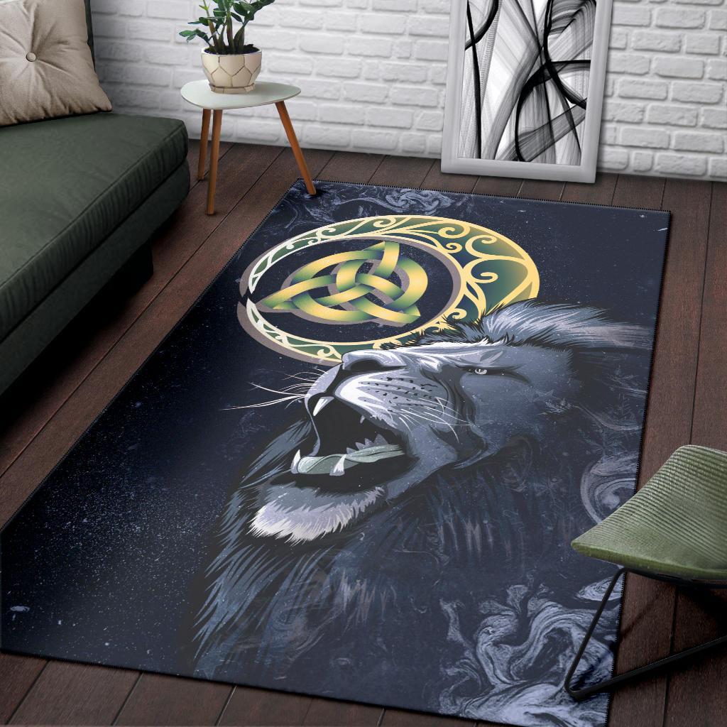 Scotland Area Rug - Scottish Lion and Celtic Moon - Vibe Hoodie Shop