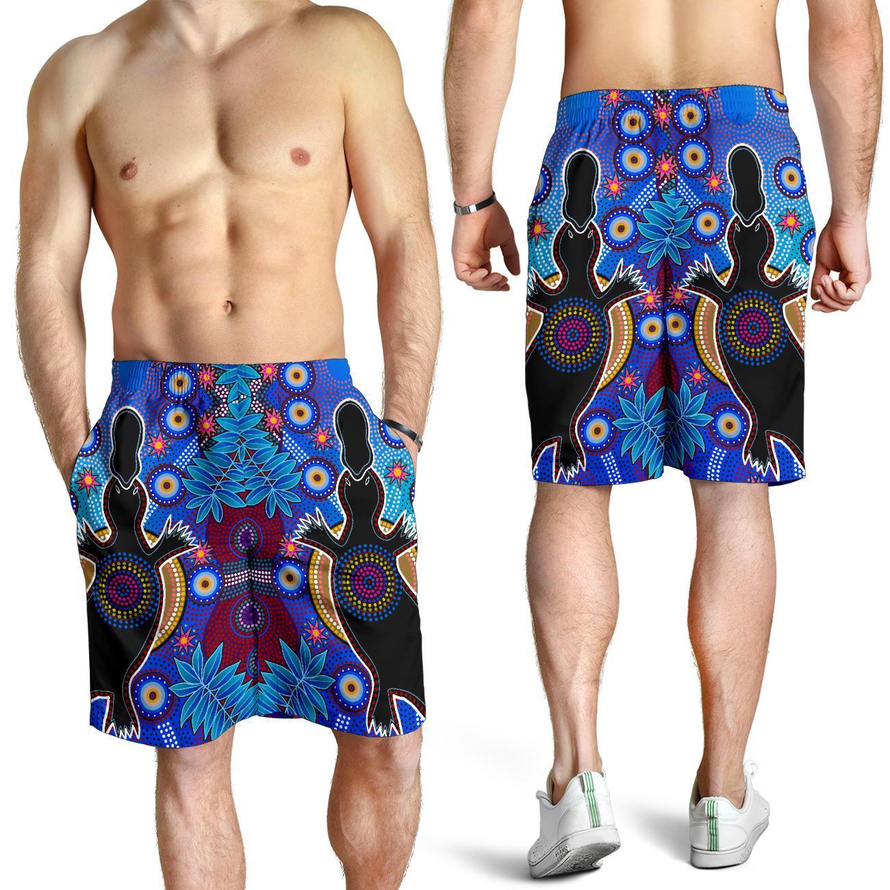 Aboriginal Men's Shorts - Indigenous Platypus - Vibe Hoodie Shop