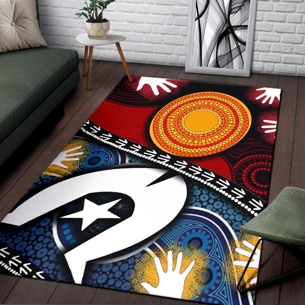 Area Rug - Australian NAIDOC Aboriginal and Torres Strait Islands Flags - Vibe Hoodie Shop