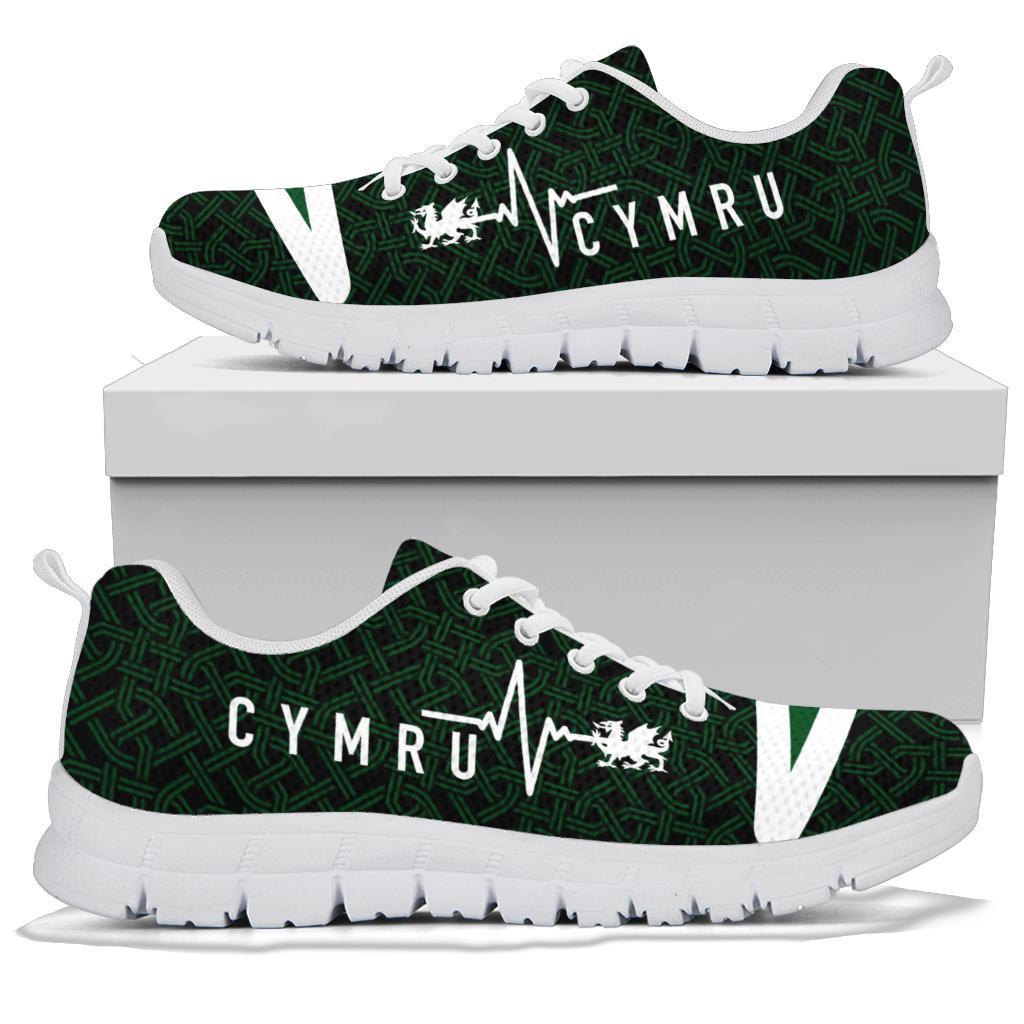 Wales Sneakers - Cymru In My Heartbeat - Vibe Hoodie Shop