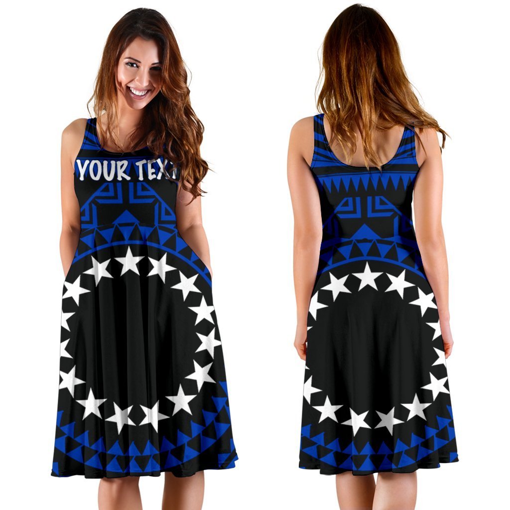 cook-island-personalised-midi-dress-seal-with-polynesian-tattoo-style-blue