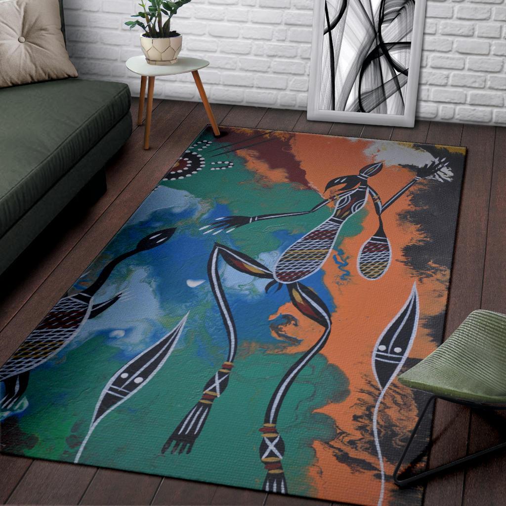 Area Rug - Aboriginal Dot Art Painting Style - Vibe Hoodie Shop