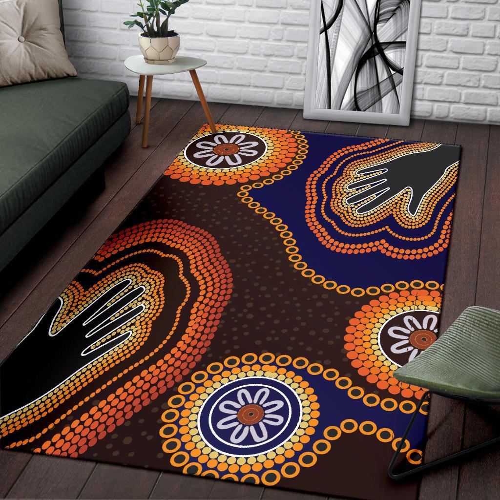 Area Rug - Aboriginal Dot Art Painting With Hand - Vibe Hoodie Shop