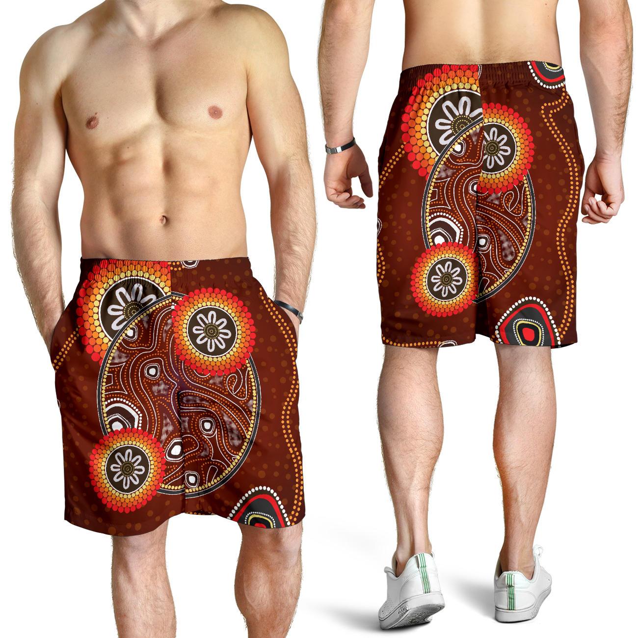 Aboriginal Shorts, Indigenous Universal Dot Painting Men - Vibe Hoodie Shop