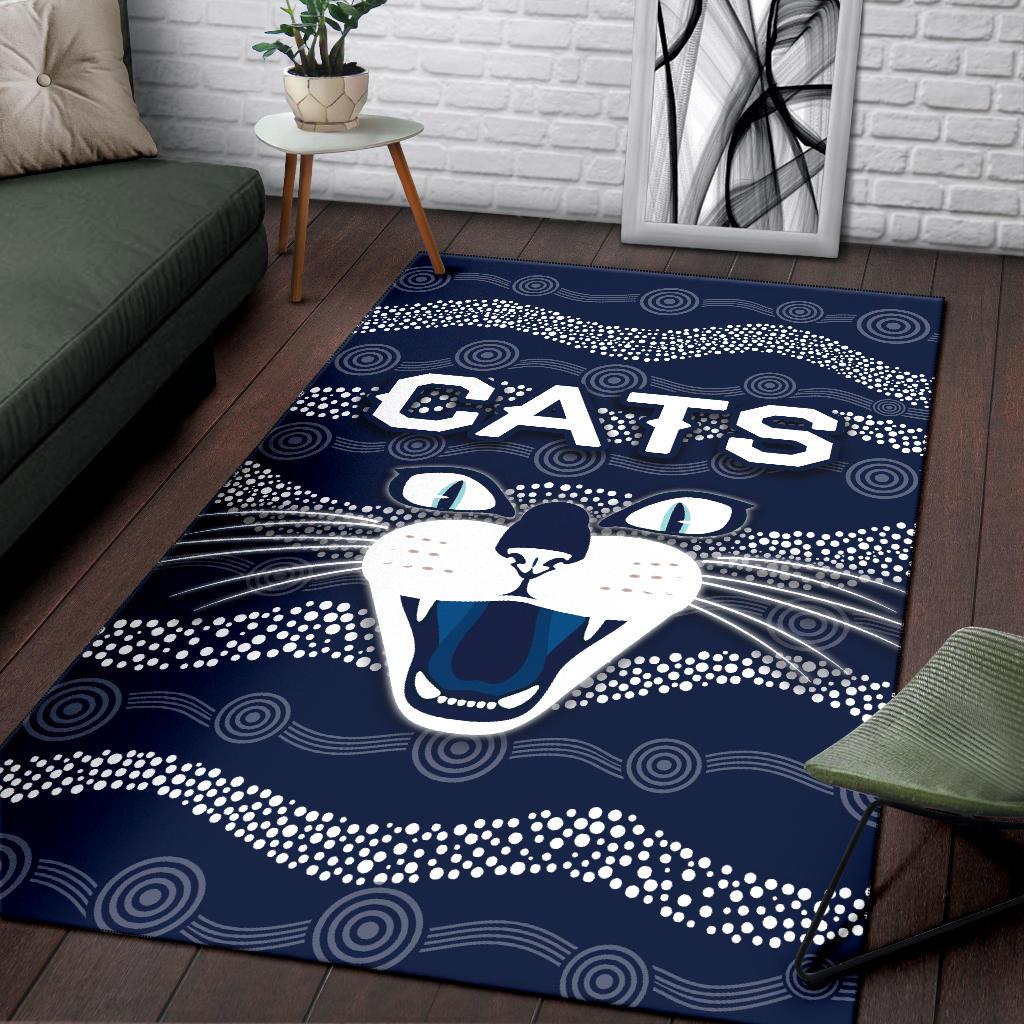 Geelong Area Rug Cats Indigenous - Navy - Vibe Hoodie Shop