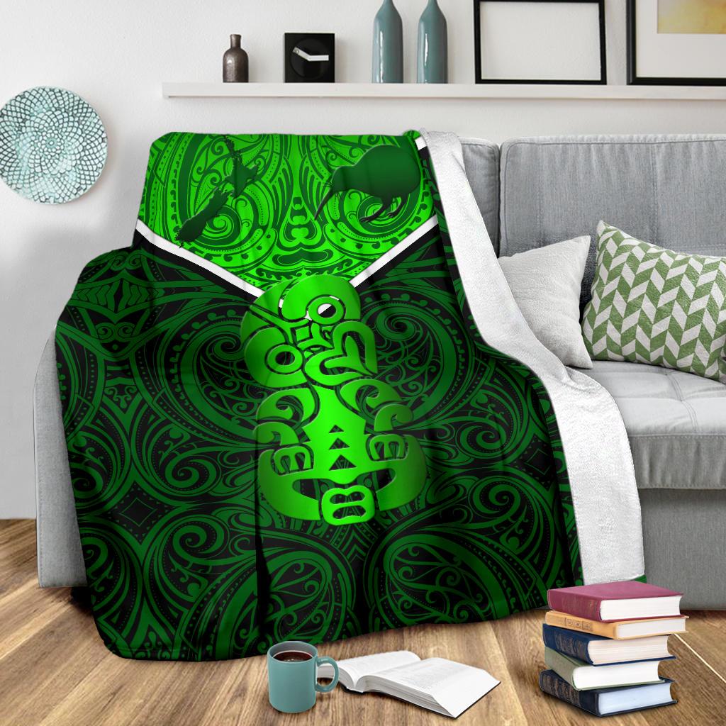 New Zealand Maori Rugby Premium Blanket Pride Version - Green - Vibe Hoodie Shop