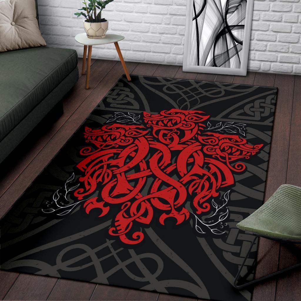 Celtic Three Dragon Area Rug - Vibe Hoodie Shop