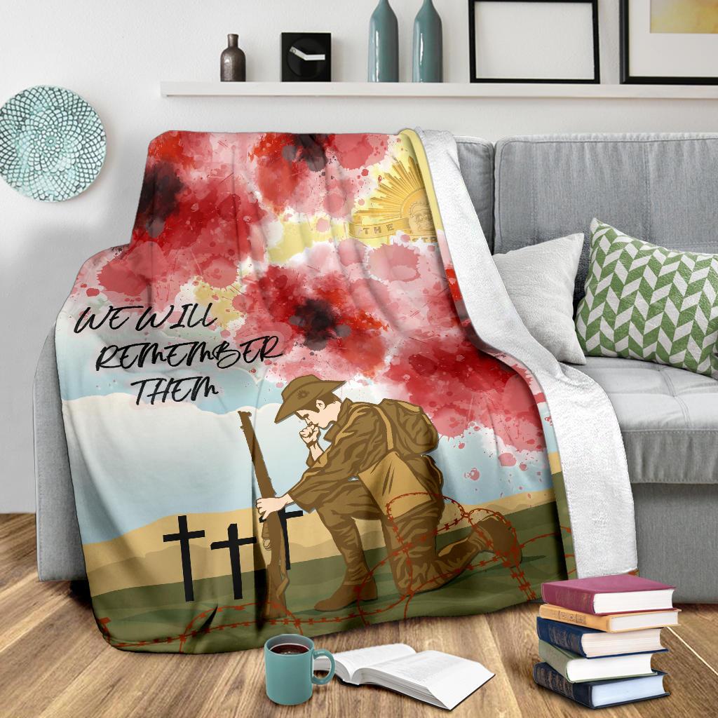 ANZAC Day Premium Blanket - We Will Remember Them - Vibe Hoodie Shop