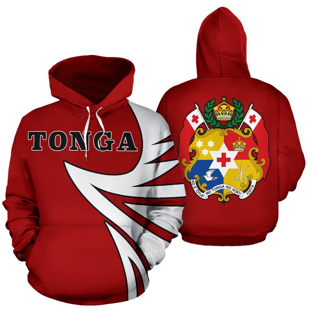 Tonga Coat Of Arms Hoodie - Warrior Style 02 - Vibe Hoodie Shop