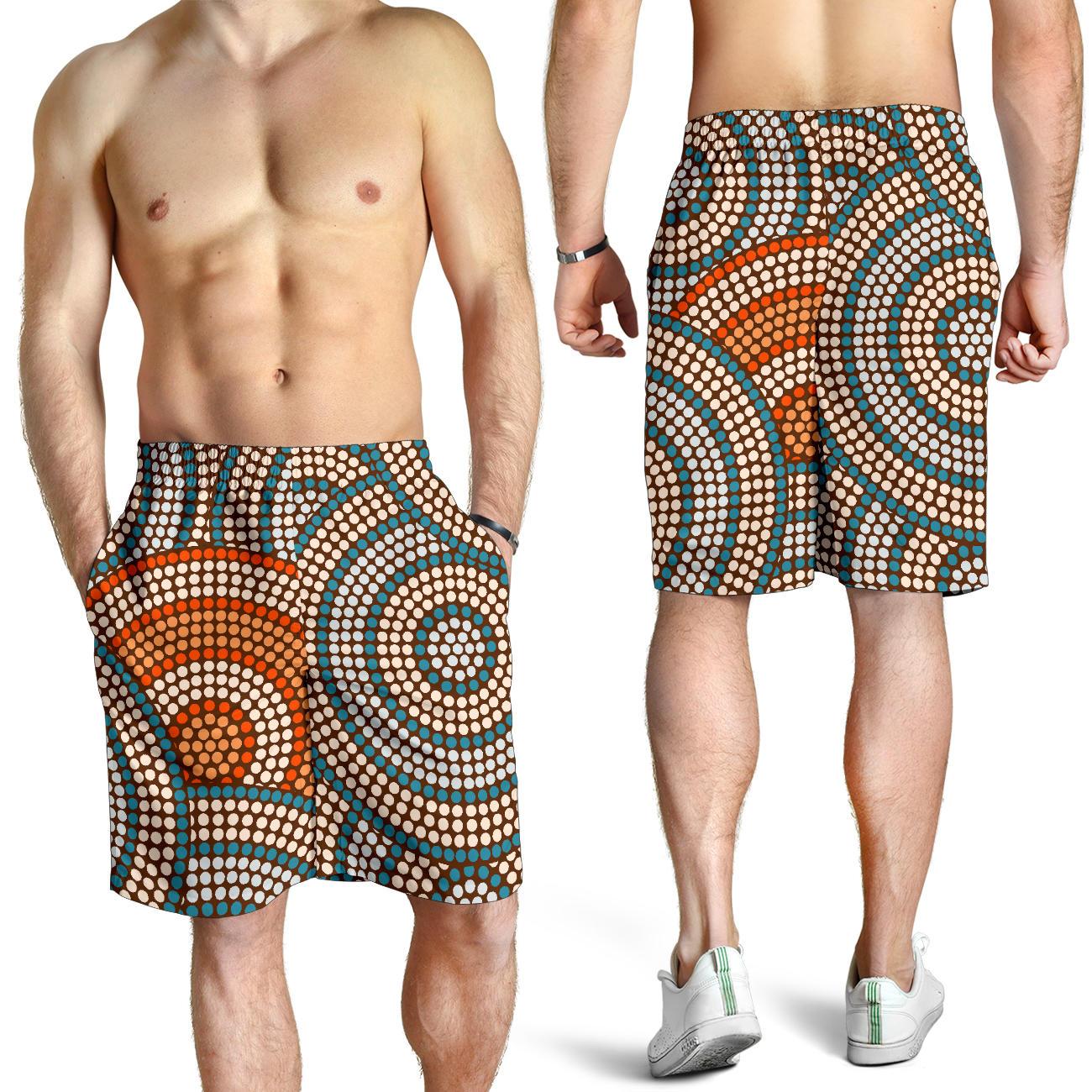 Aboriginal Shorts, Indigenous Dot Painting Short Men 07 - Vibe Hoodie Shop