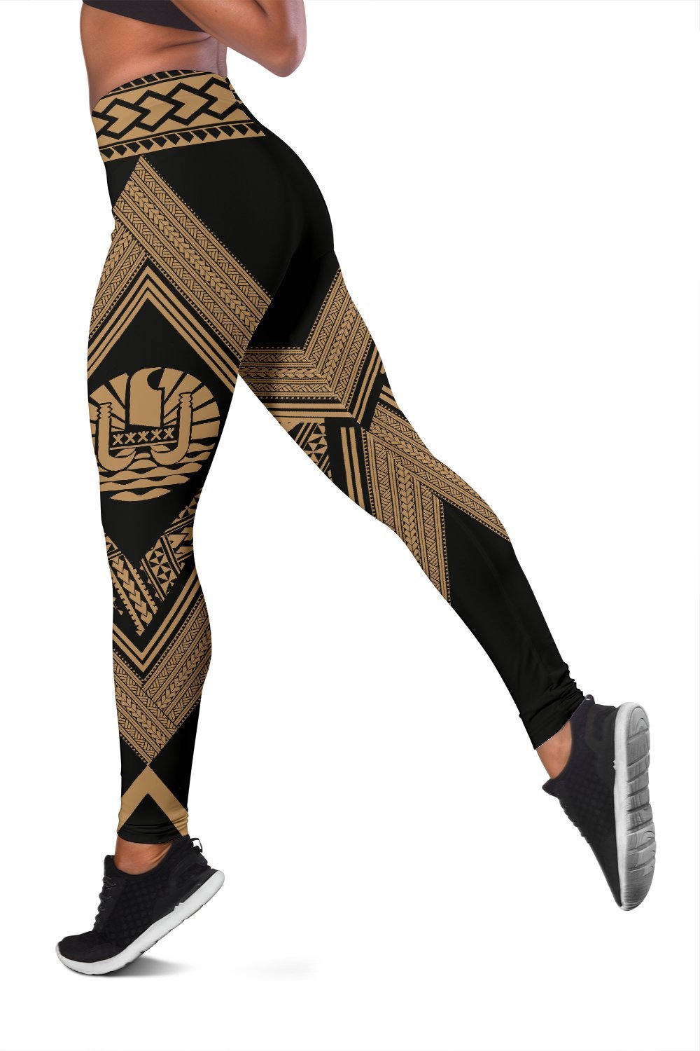 French Polynesia Coat Of Arms Polynesian Leggings - Diamond Style 05 - Vibe Hoodie Shop