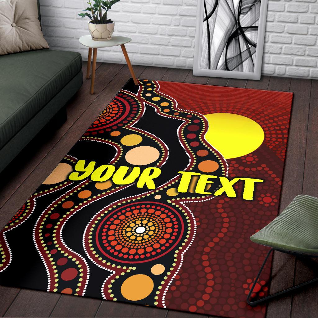 Custom Area Rug Australia Aboriginal Lives Matter Flag - Vibe Hoodie Shop