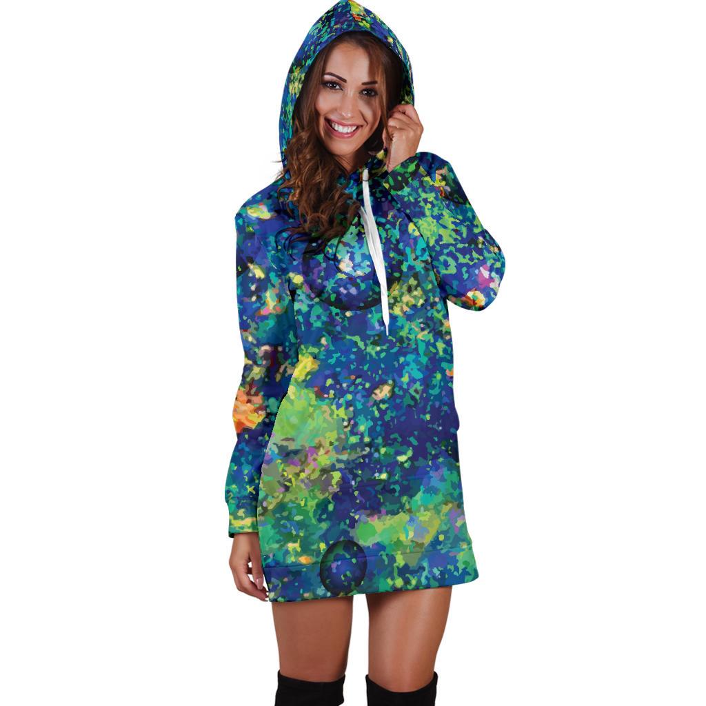 Australia Hoodie Dress - Opal Gemstone Hoodie Color Art - Vibe Hoodie Shop