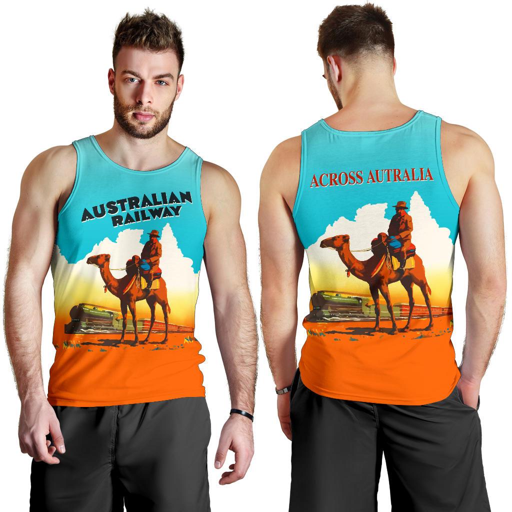 Men Tank Top - Camel Mens Tank Australian Railway - Vibe Hoodie Shop