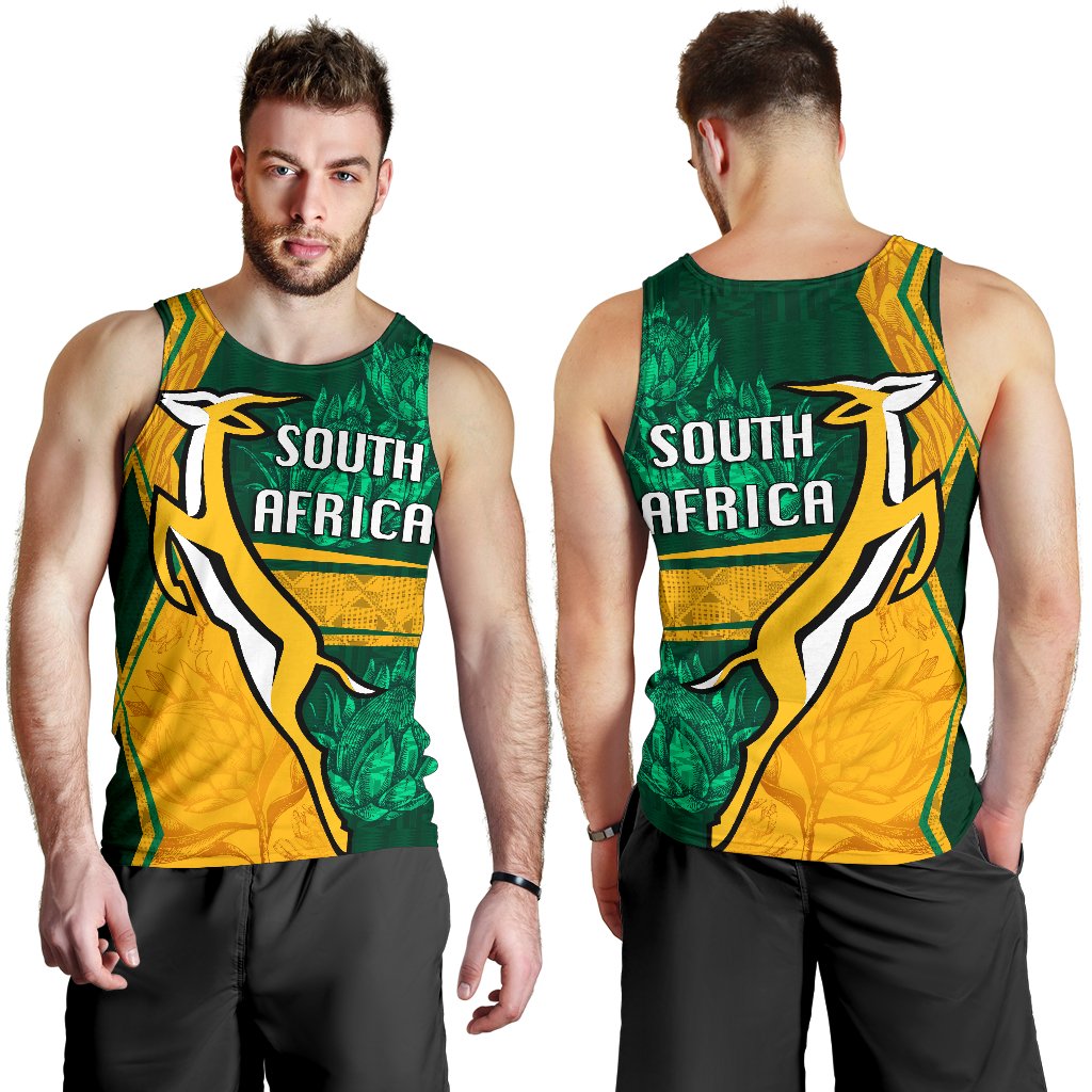 South Africa Men Tank Top Springboks Rugby Be Fancy - Vibe Hoodie Shop