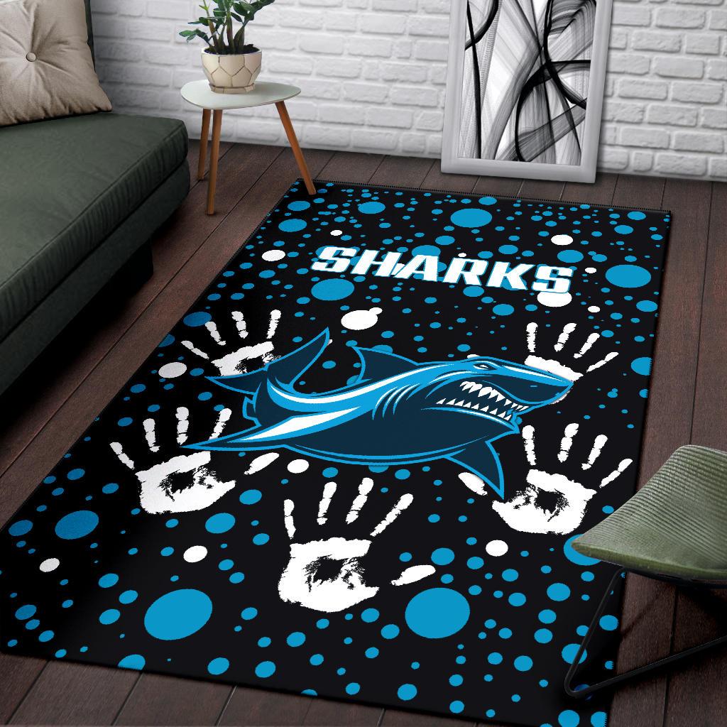 Sharks Rugby Indigenous Area Rug Minimalism Version - Vibe Hoodie Shop