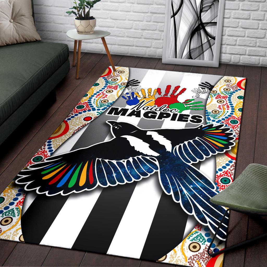 Magpies NAIDOC Week Area Rug Collingwood Modern Style - Vibe Hoodie Shop