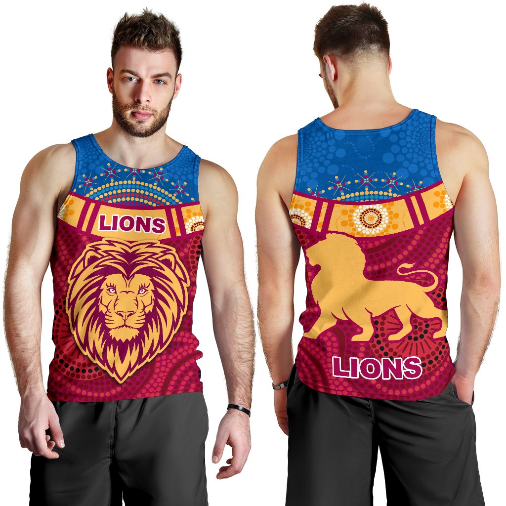 Brisbane Indigenous Men Tank Top Proud Lions - Vibe Hoodie Shop