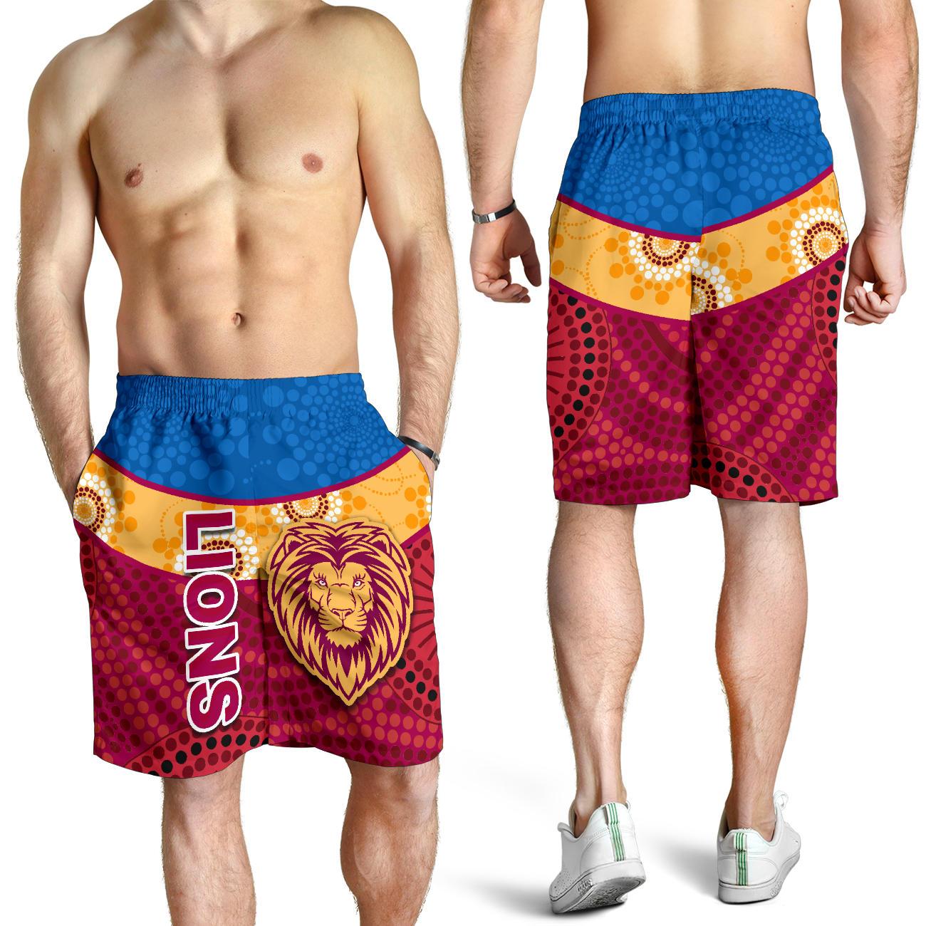 Brisbane Indigenous Men Shorts Proud Lions - Vibe Hoodie Shop