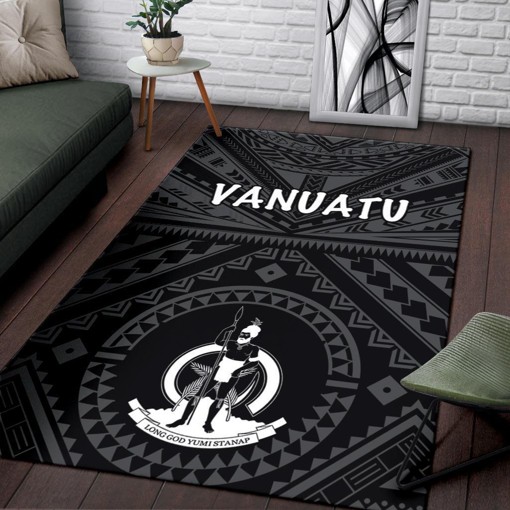 Vanuatu Area Rug - Vanuatu Seal With Polynesian Tattoo Style - Vibe Hoodie Shop