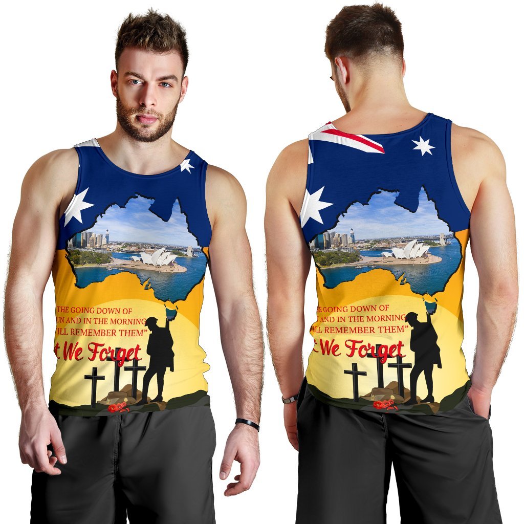 ANZAC Day Men's Tank Top - Today's Peace Is Yesterday's Sacrifice - Vibe Hoodie Shop