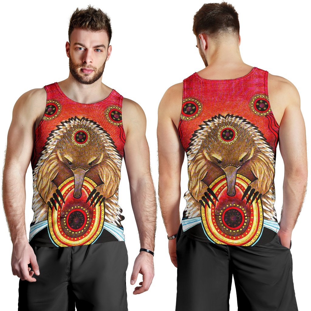 Aboriginal Men's Tank Top - Australian Echidna - Vibe Hoodie Shop