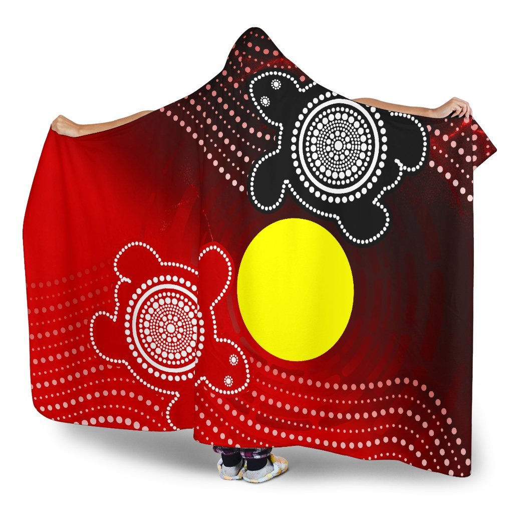 aboriginal-hooded-blanket-indigenous-circle-dot-painting-style