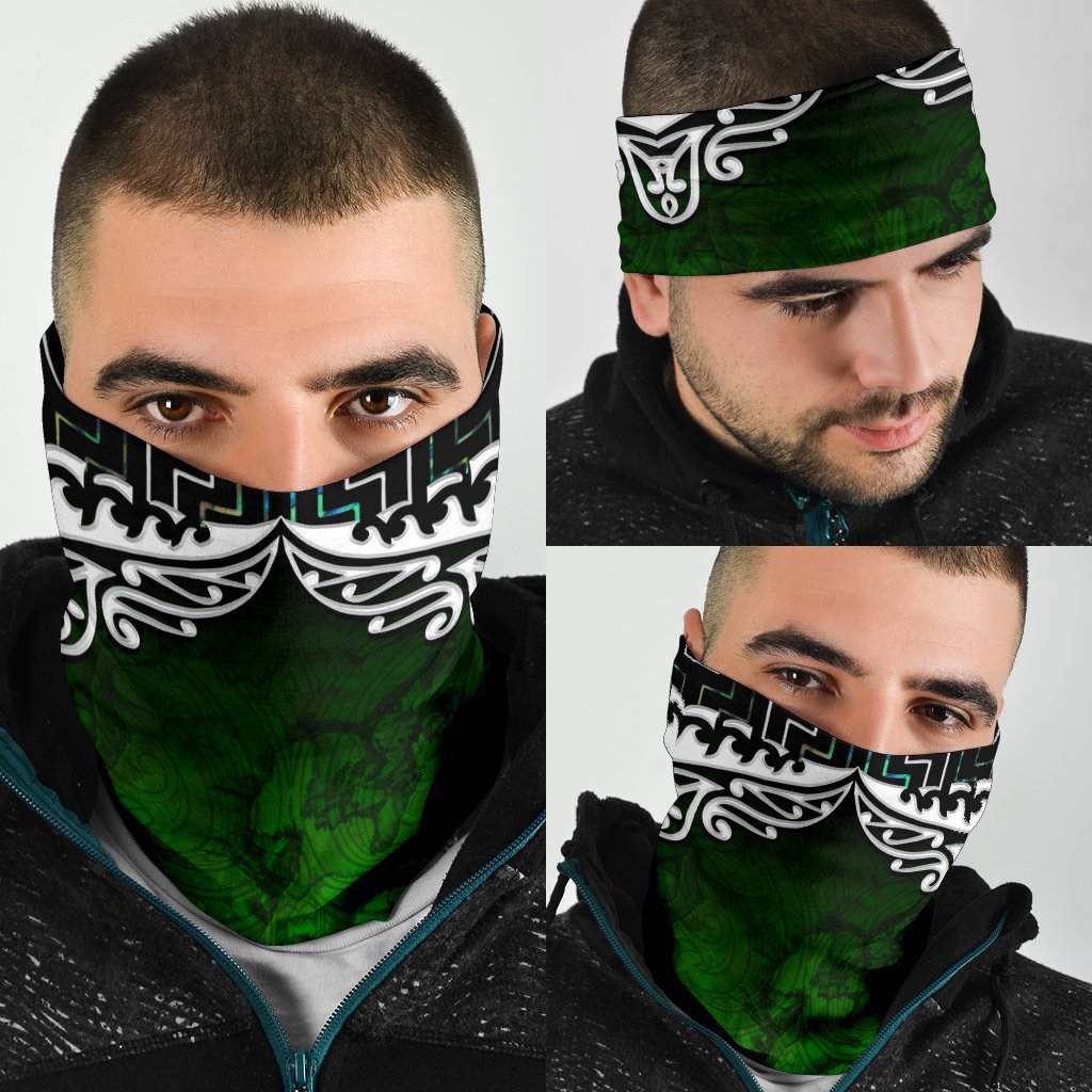 New Zealand Maori Bandana, Poutama Silver Fern - Vibe Hoodie Shop