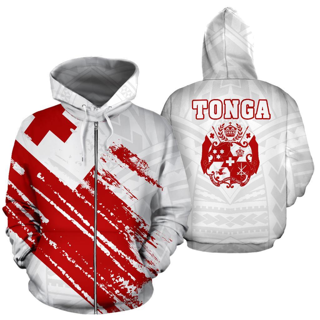 Zip Up Hoodie Tonga Flag Coat Of Arms Polynesian - 02 - Vibe Hoodie Shop