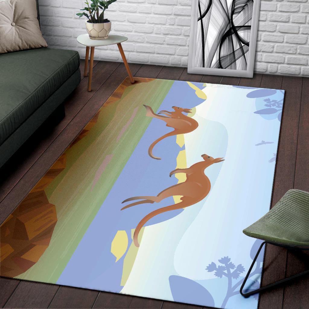 Area Rug - Kangaroo Rug Landscape Art Painting Ver01 - Vibe Hoodie Shop