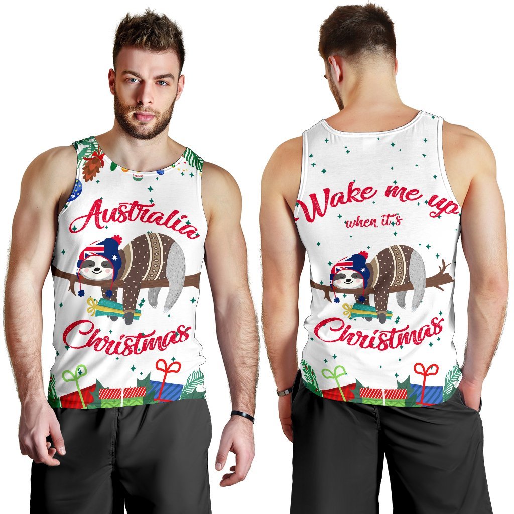 Australia Christmas Men's Tank Top White - Merry Christmas - Vibe Hoodie Shop