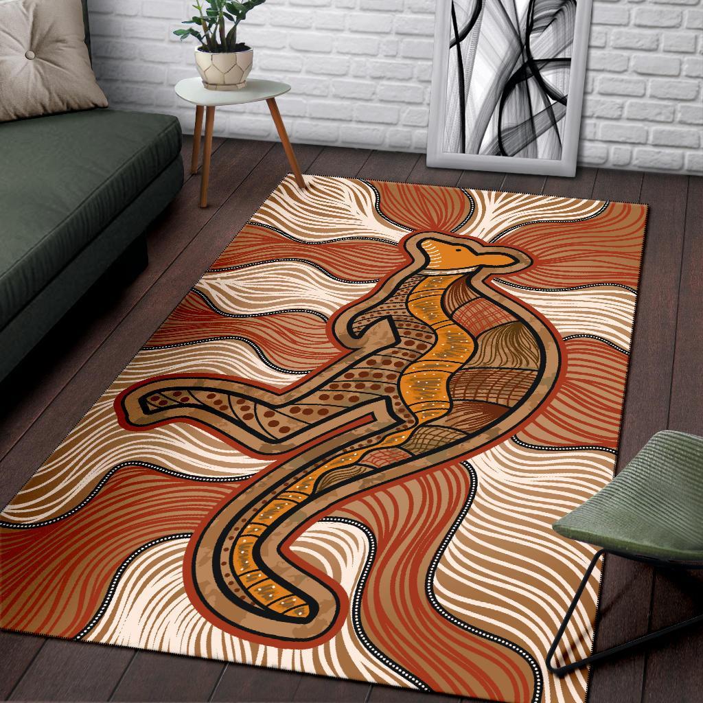 Aboriginal Area Rug - Indigenous Kangaroo Vintage Stye - Vibe Hoodie Shop