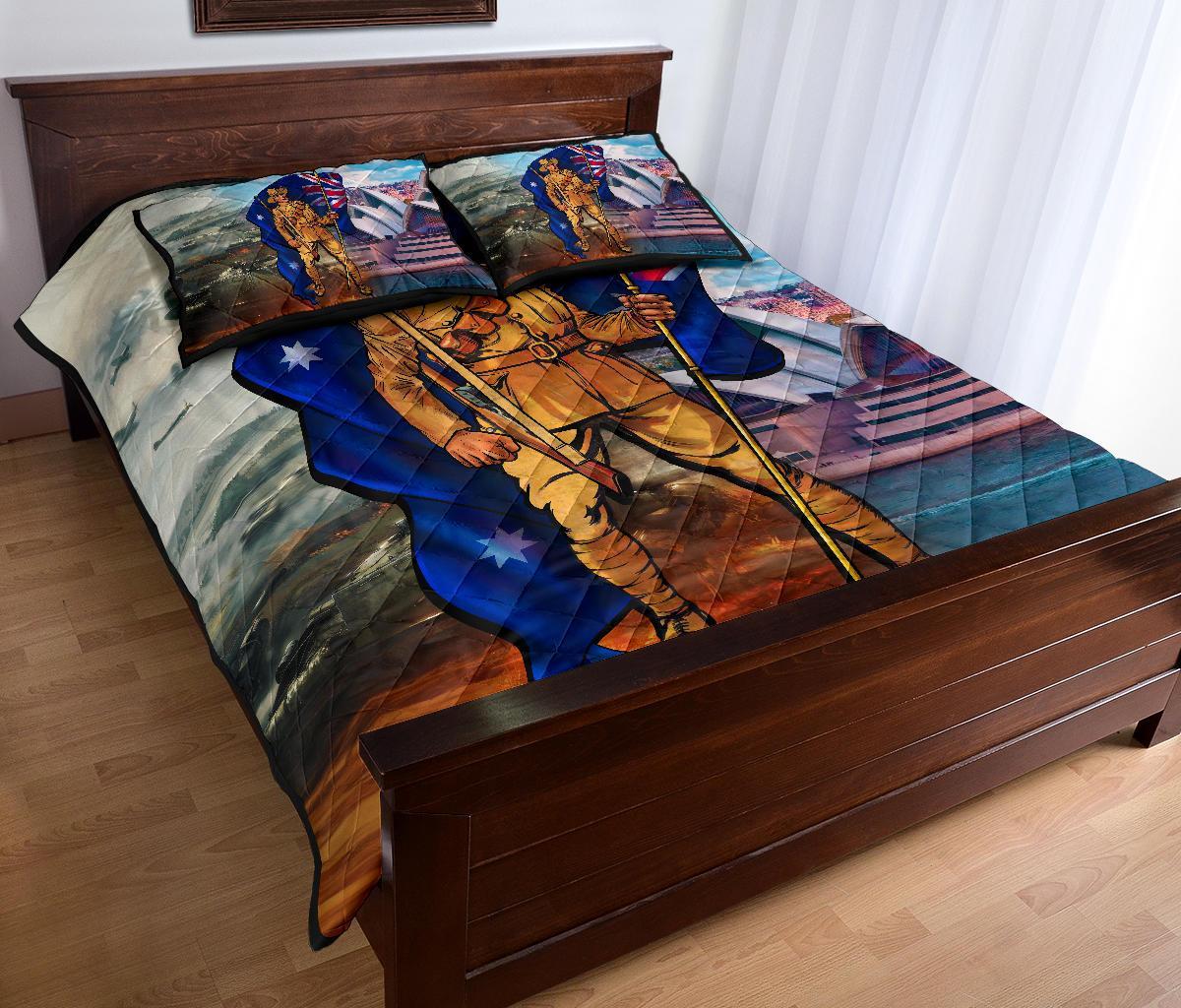 ANZAC Quilt Bed Set - Australian Soldier - Vibe Hoodie Shop