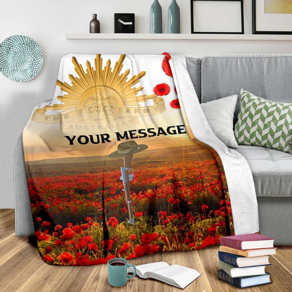 Custom ANZAC Day 2021 Premium Blanket - We Will Remember Them - Vibe Hoodie Shop