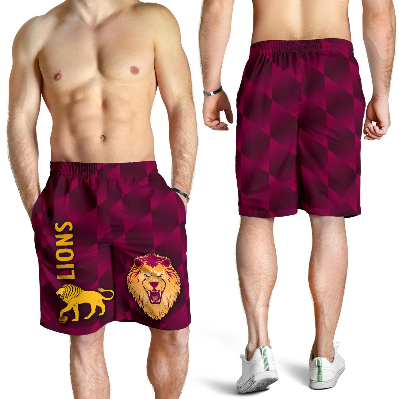 Brisbane Lions Men Shorts Powerful - Vibe Hoodie Shop