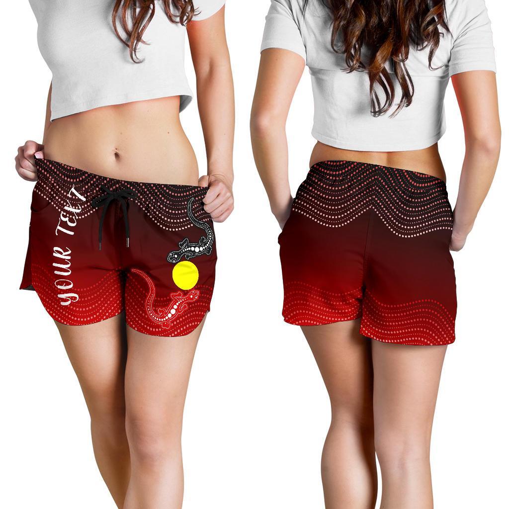 custom-aboriginal-all-over-print-womens-shorts-two-indigenous-lizard