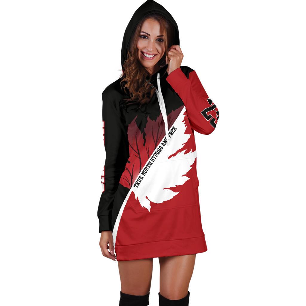 Canada Strong And Free Hoodie Dress - Vibe Hoodie Shop