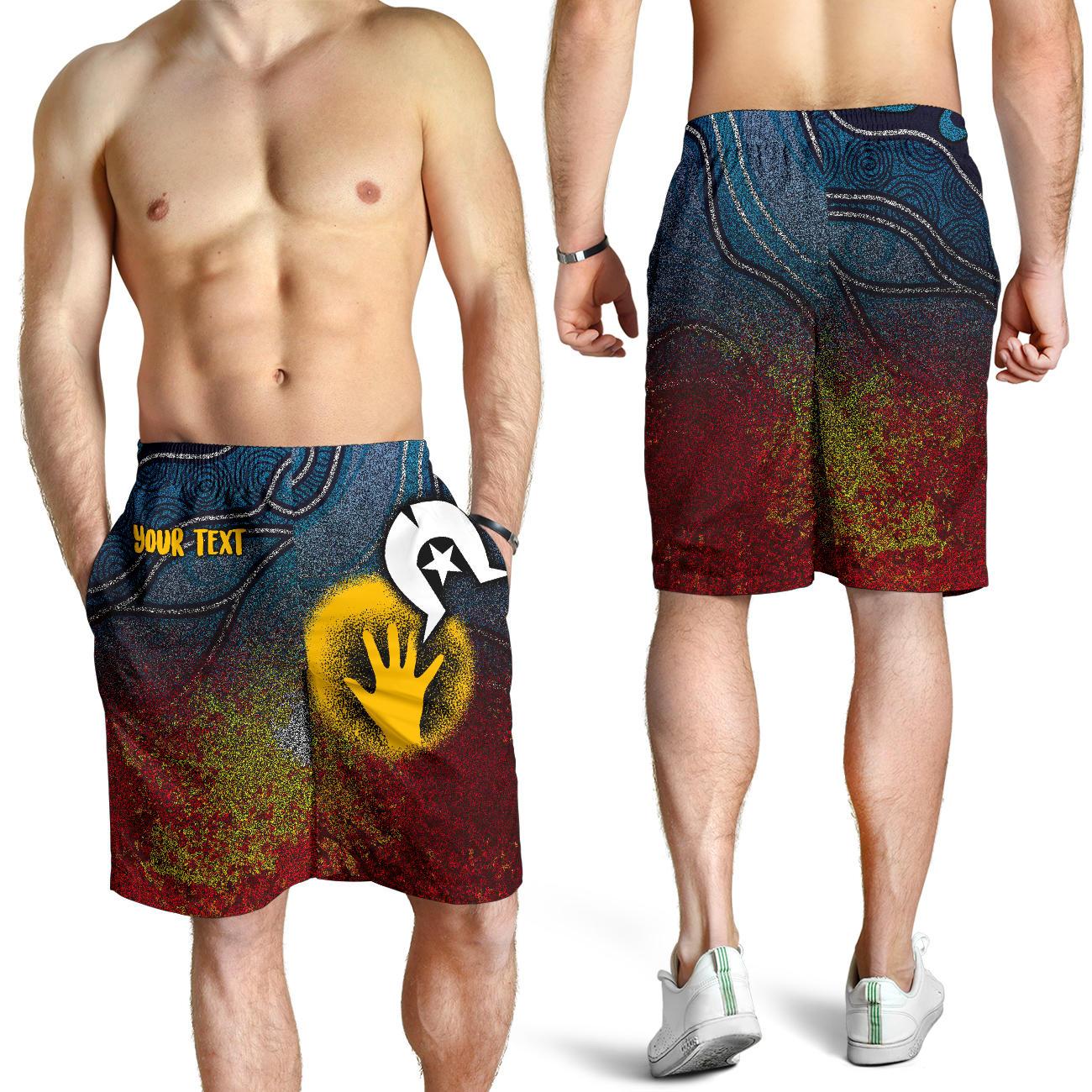 Custom Aboriginal Men's Shorts - Aboriginal and Torres Strait Islanders Flag - Vibe Hoodie Shop