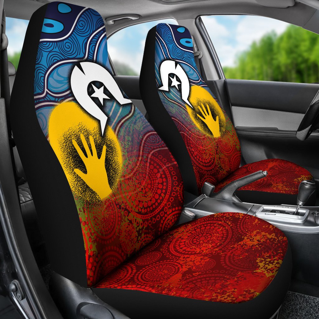 Aboriginal Car Seat Covers - Aboriginal and Torres Strait Islanders Flag - Vibe Hoodie Shop