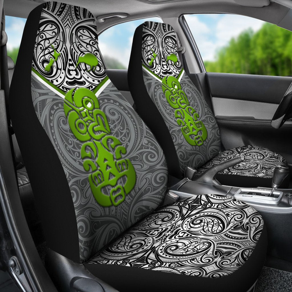 New Zealand Maori Rugby Car Seat Covers Pride Version - Gray - Vibe Hoodie Shop