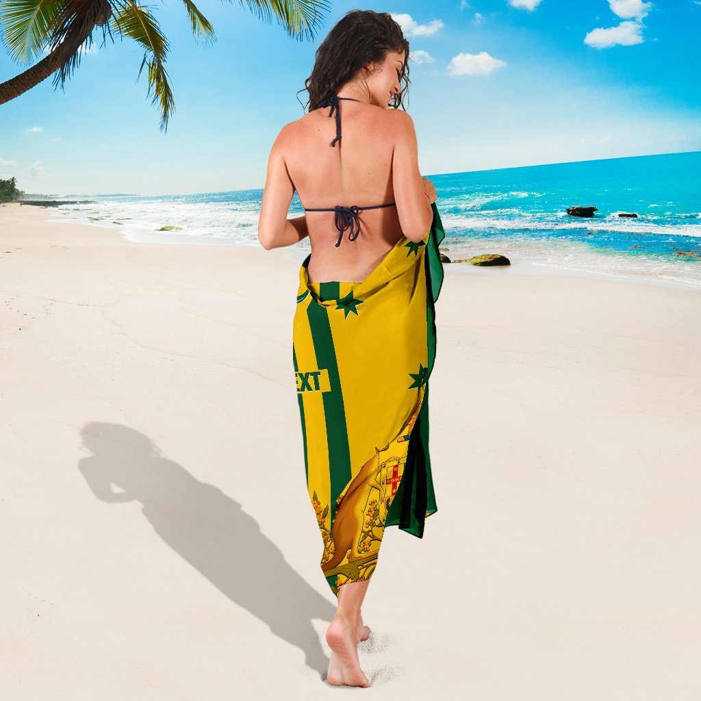 Custom Sarong - Australia Kangaroo Sign National Color - Vibe Hoodie Shop