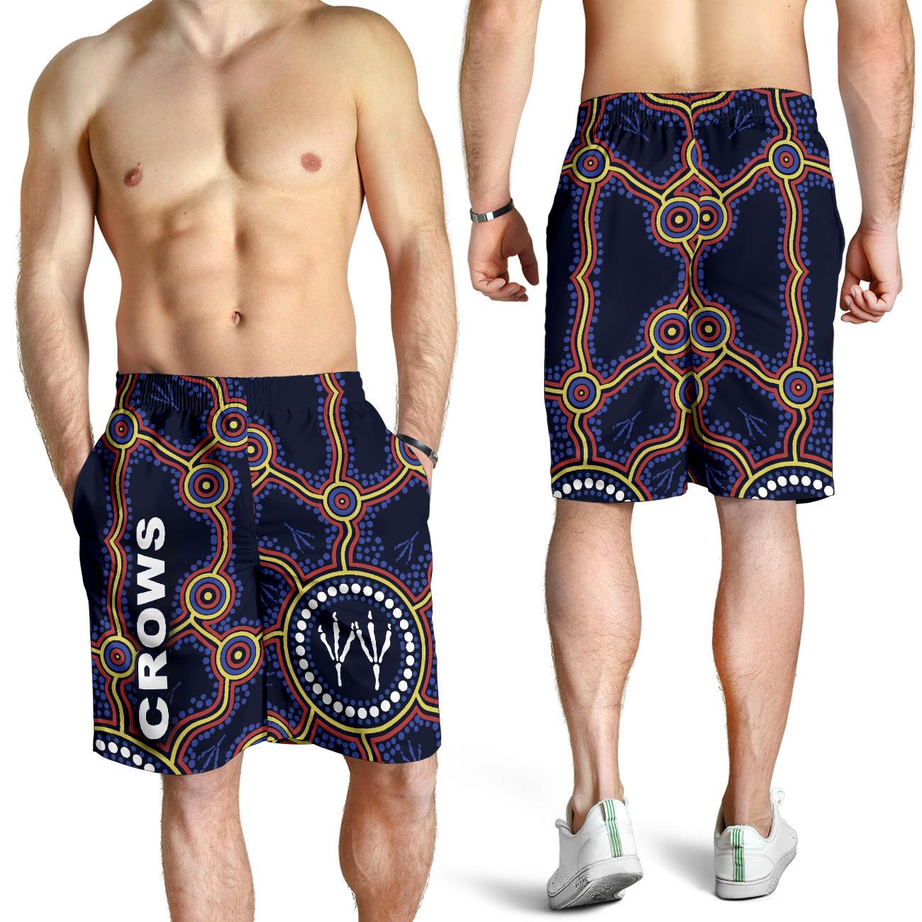 Adelaide Men Shorts Indigenous Crows Footprint - Vibe Hoodie Shop