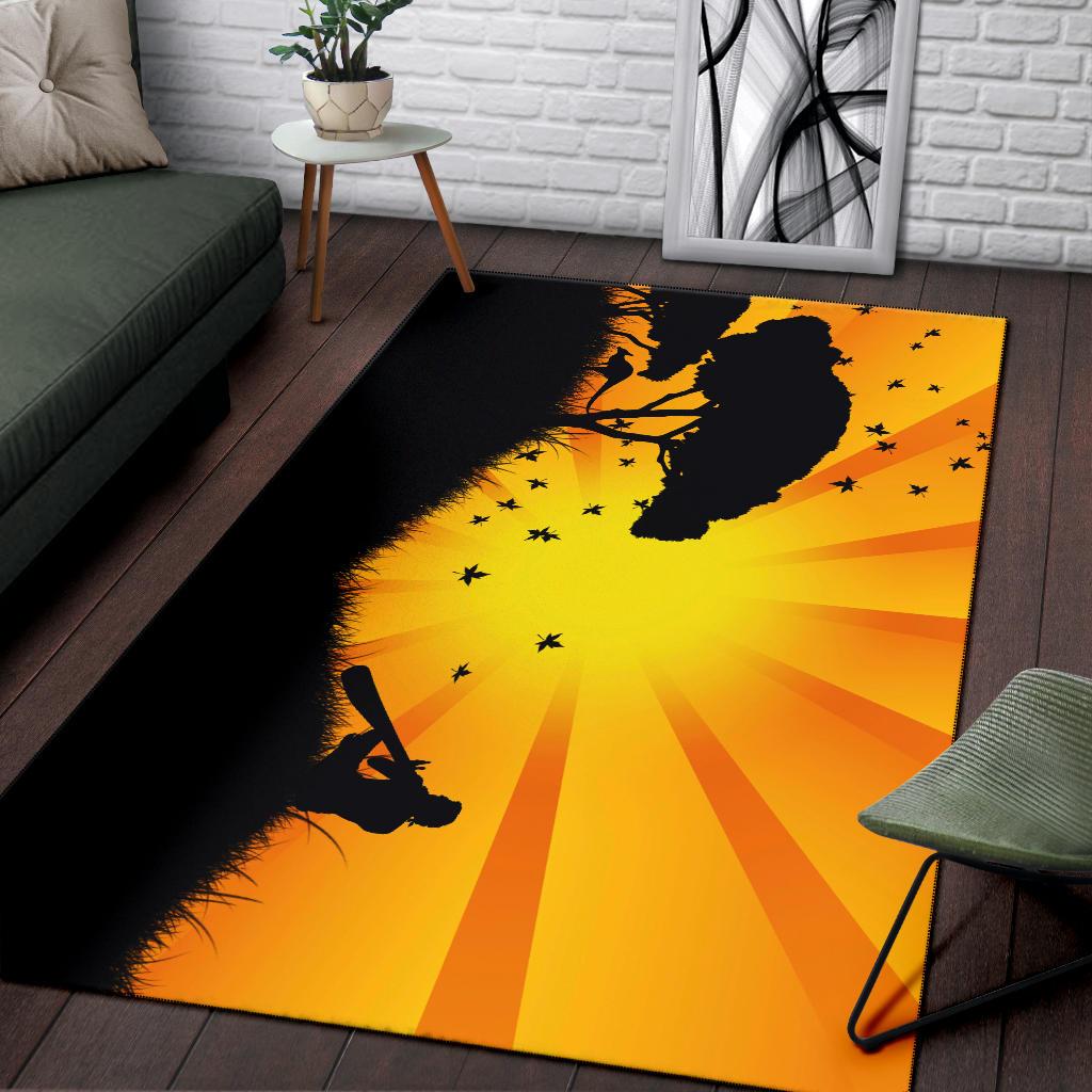 Area Rug - Didgeridoo Australia Aboriginal Rug Sunset Landscape Art - Vibe Hoodie Shop