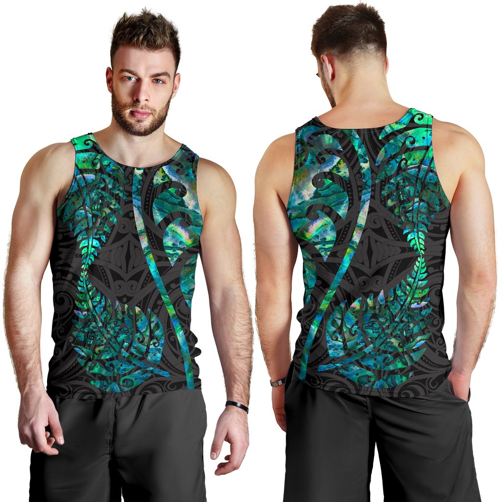 Aotearoa Maori Men Tank Top Silver Fern Koru Vibes - Vibe Hoodie Shop