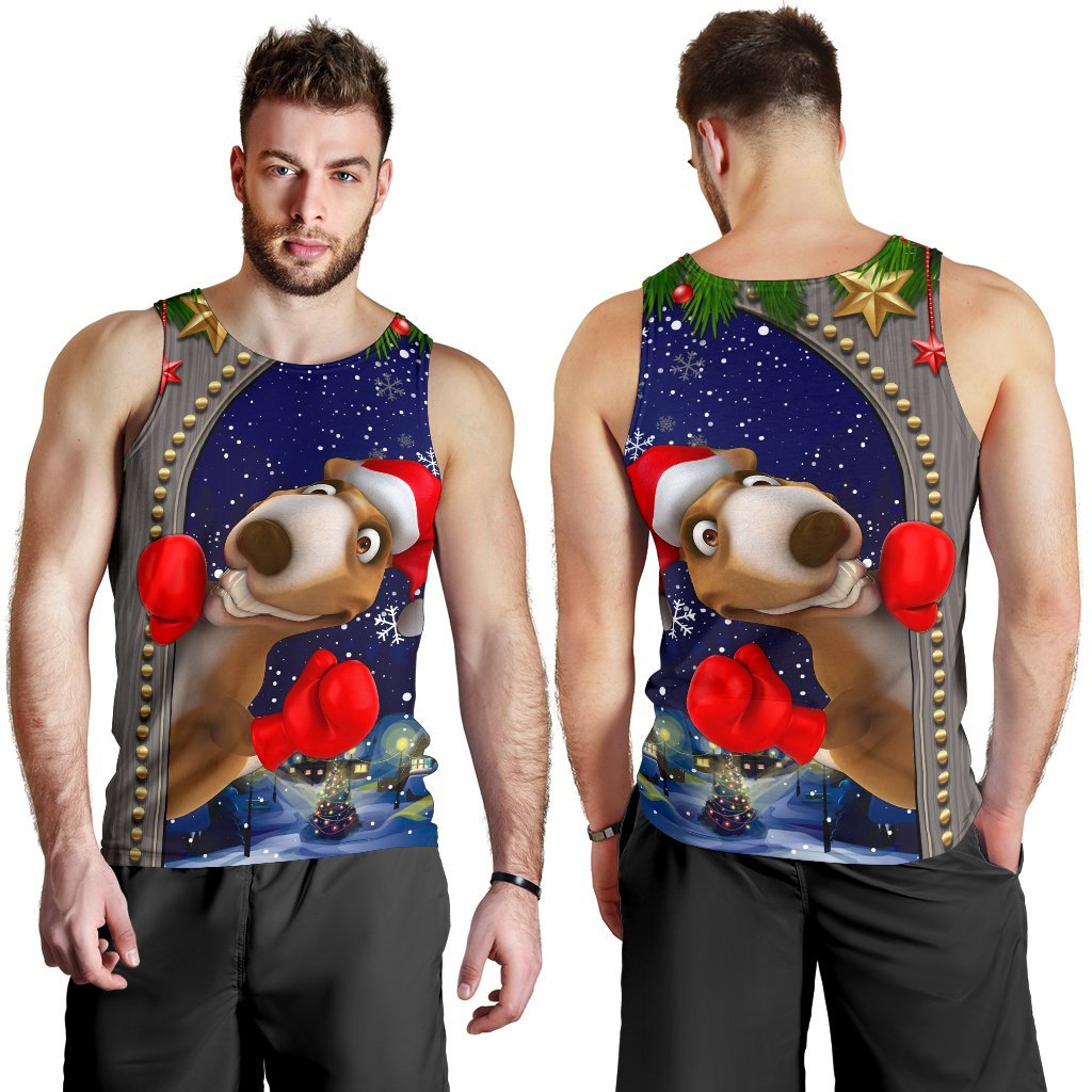 Christmas Men's Tank Top - Funny Kangaroo Christmas - - Vibe Hoodie Shop