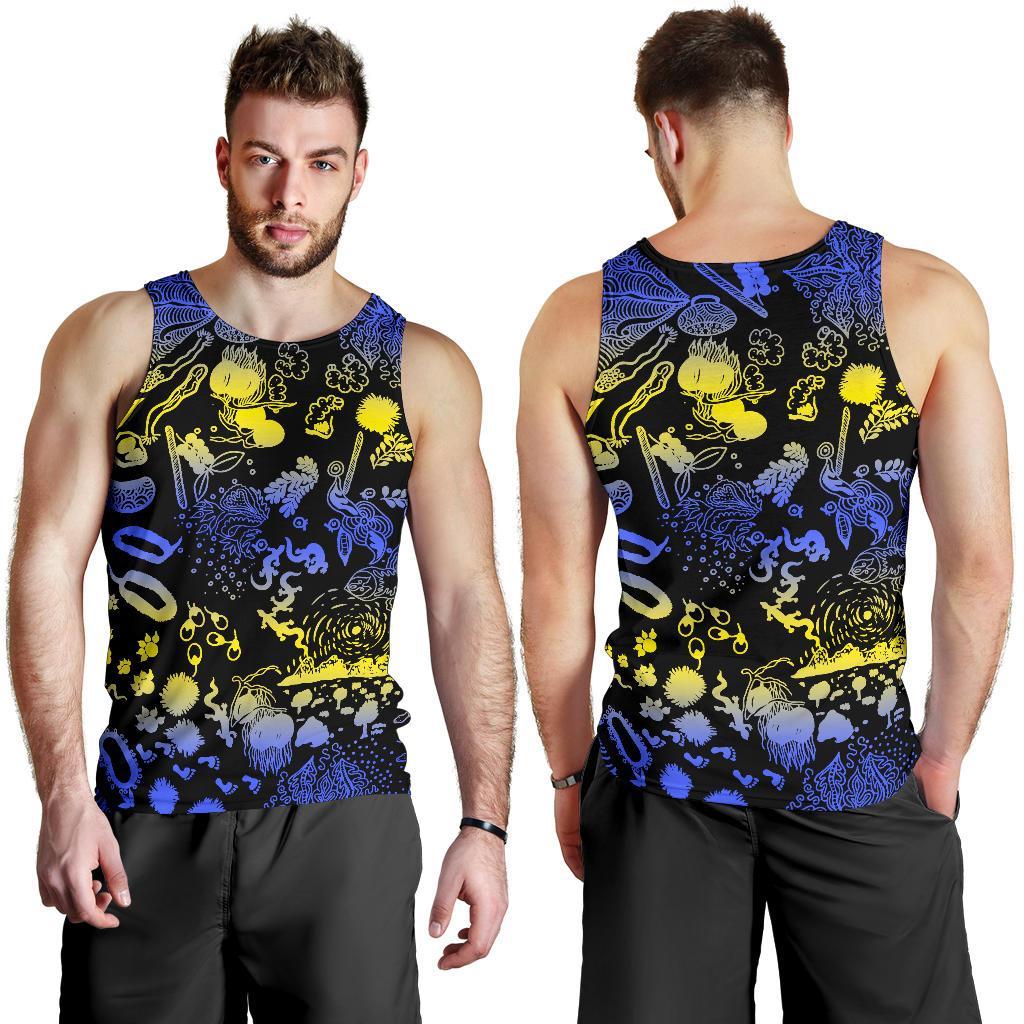 Australia Tank Top - Australian Aboriginal Golden Wattle - Men - Vibe Hoodie Shop