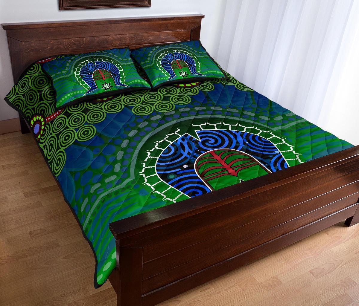 Torres Strait Quilt Bed Set - Dhari And Dot Patterns - Vibe Hoodie Shop