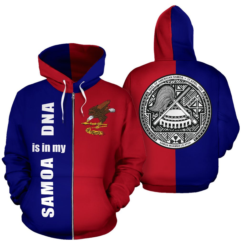 American Samoa Is In My Dna Zip Up Hoodie - Vibe Hoodie Shop