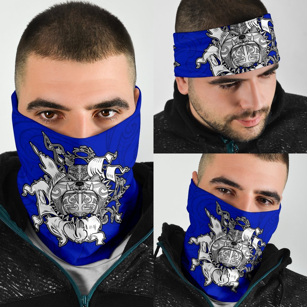 Maori Bulldog Bandana, New Zealand Bandana - Blue - Vibe Hoodie Shop